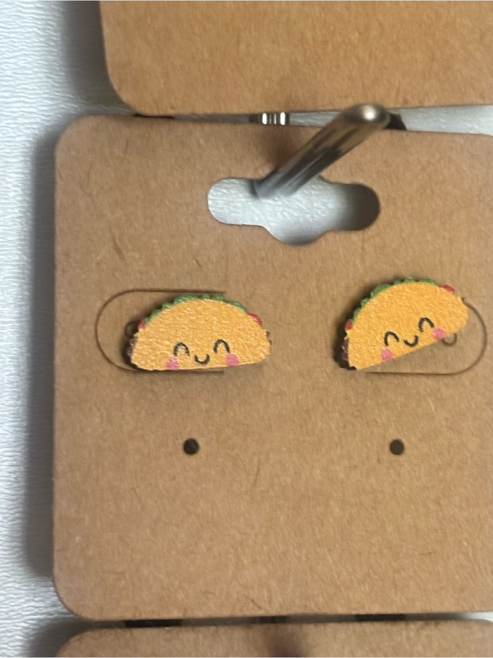 Cute Taco Stud Earrings - Yellow